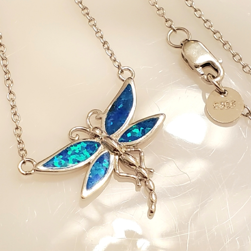 NEW Make A Wish DragonFly Opal Necklace - Picture 8 of 10